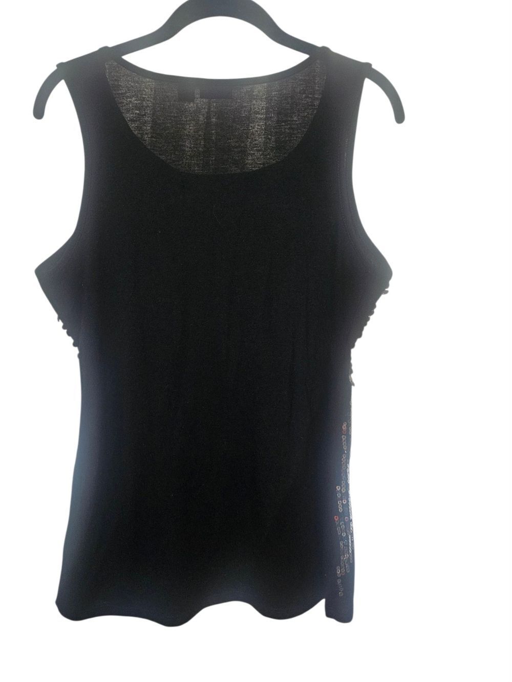 Cato Black & Silver Sequin Tank Top Size Medium - Picture 2 of 6